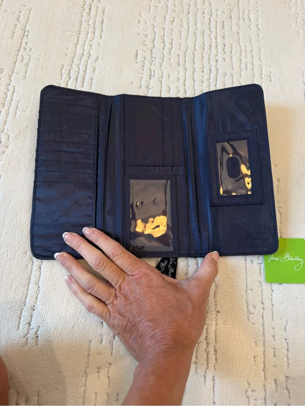 Signature Pattern Navy Quilted Wallet by